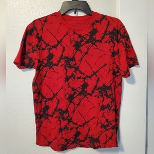 Crackle Red & Black punk artsy tie dye 100% cotton t-shirt